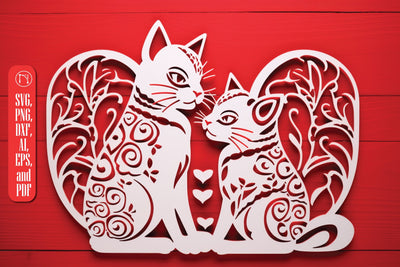 Cricut Laser Cut Valentine Cat SVG SVG MD JOYNAL ABDIN 