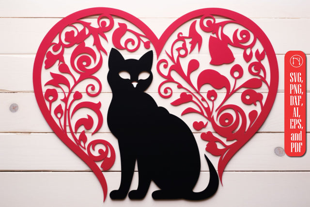 Cricut Laser Cut Valentine Cat SVG SVG MD JOYNAL ABDIN 