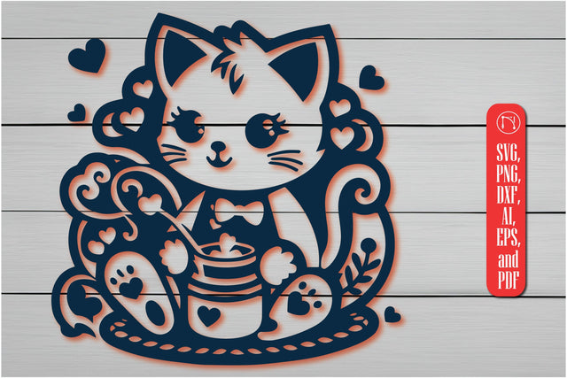 Cricut Laser Cut Valentine Cat SVG SVG MD JOYNAL ABDIN 