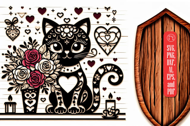 Cricut Laser Cut Valentine Cat SVG SVG MD JOYNAL ABDIN 