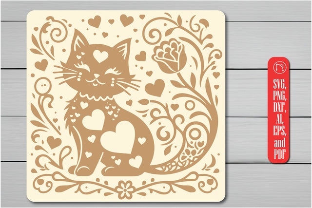 Cricut Laser Cut Valentine Cat SVG SVG MD JOYNAL ABDIN 