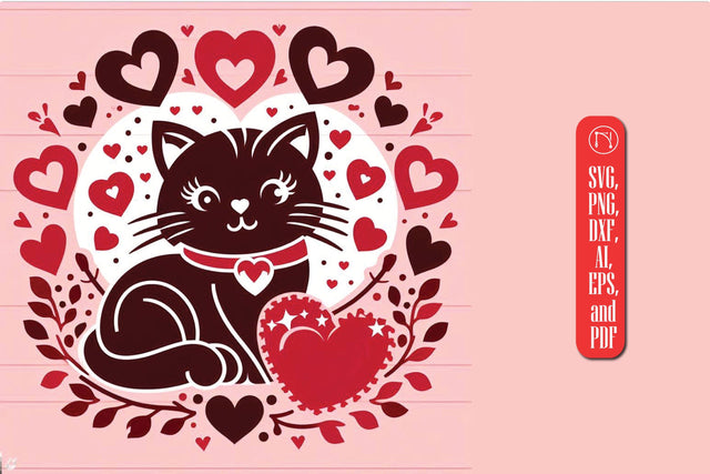 Cricut Laser Cut Valentine Cat SVG SVG MD JOYNAL ABDIN 