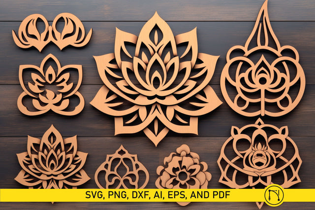 Cricut Lotus Mandala SVG Bundle SVG MD JOYNAL ABDIN 