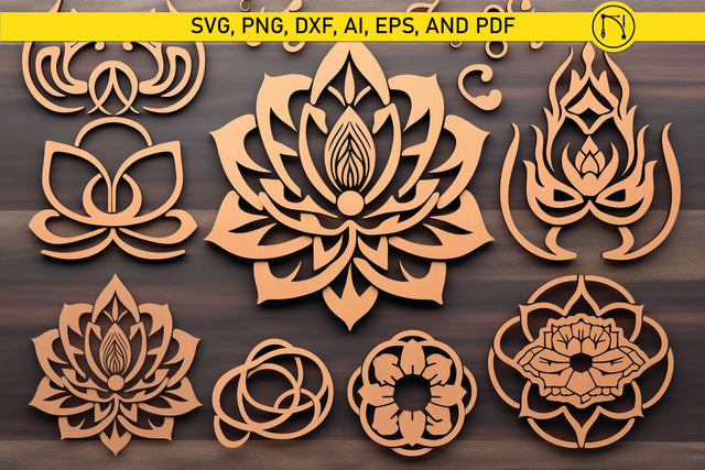 Cricut Lotus Mandala SVG Bundle SVG MD JOYNAL ABDIN 