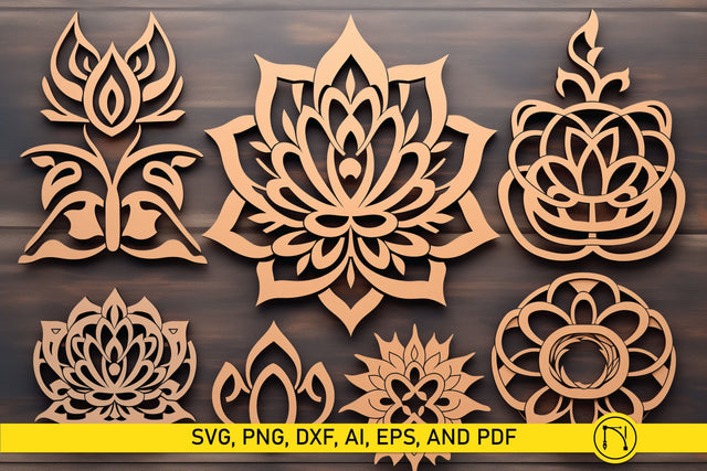 Cricut Lotus Mandala SVG Bundle SVG MD JOYNAL ABDIN 