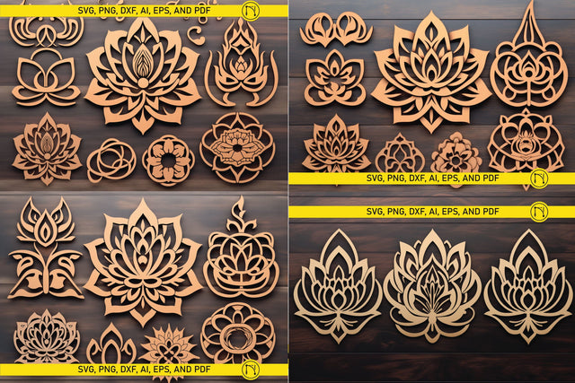 Cricut Lotus Mandala SVG Bundle SVG MD JOYNAL ABDIN 