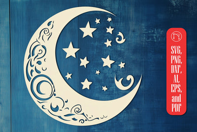 Cricut Mystical Moon SVG Cut File SVG MD JOYNAL ABDIN 