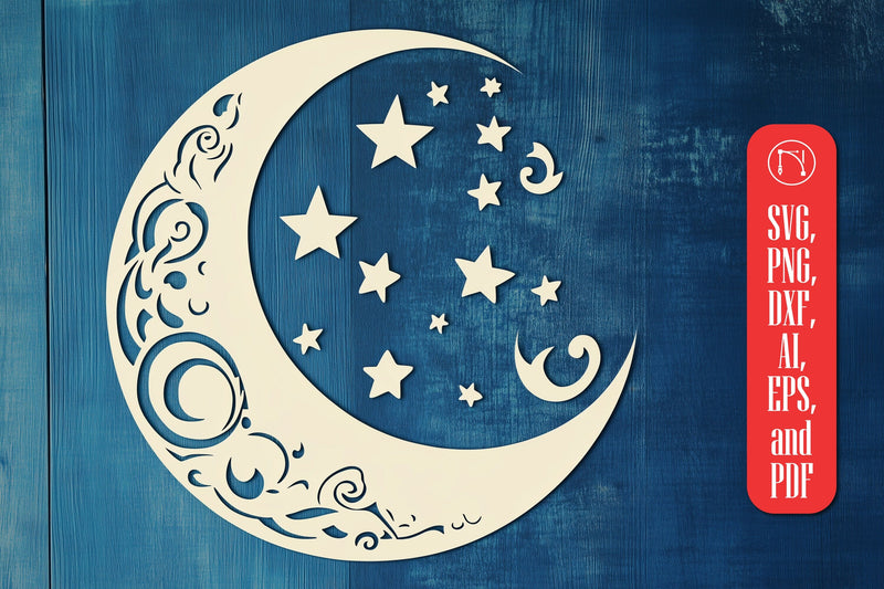 Cricut Mystical Moon SVG Cut File SVG MD JOYNAL ABDIN 