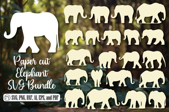 Cricut Paper Cut Elephant SVG Bundle SVG MD JOYNAL ABDIN 