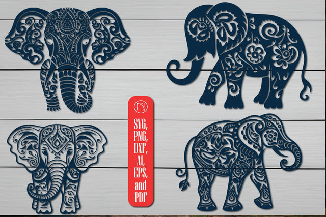 Cricut Paper Cut Elephant SVG Bundle SVG MD JOYNAL ABDIN 