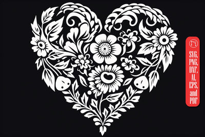 Cricut Paper Cut Floral Heart SVG SVG MD JOYNAL ABDIN 