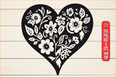 Cricut Paper Cut Floral Heart SVG SVG MD JOYNAL ABDIN 