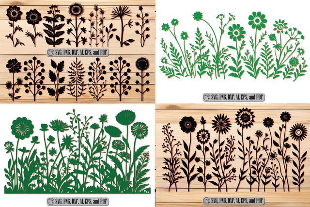 Cricut Paper Cut Wild Flowers SVG Bundle SVG MD JOYNAL ABDIN 