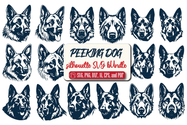 Cricut PEEKING DOG Silhouette SVG Bundle SVG MD JOYNAL ABDIN 