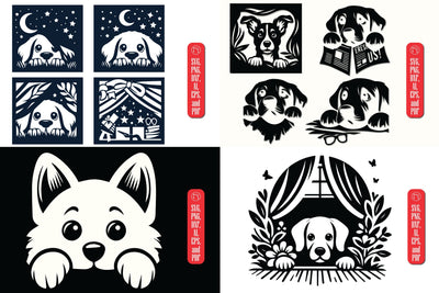 Cricut Peeking Dog SVG Bundle SVG MD JOYNAL ABDIN 