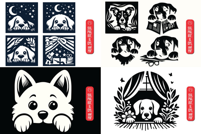 Cricut Peeking Dog SVG Bundle SVG MD JOYNAL ABDIN 