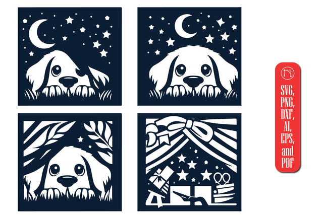 Cricut Peeking Dog SVG Bundle SVG MD JOYNAL ABDIN 