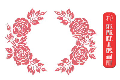 Cricut Rose wreath name sign SVG cut file SVG MD JOYNAL ABDIN 
