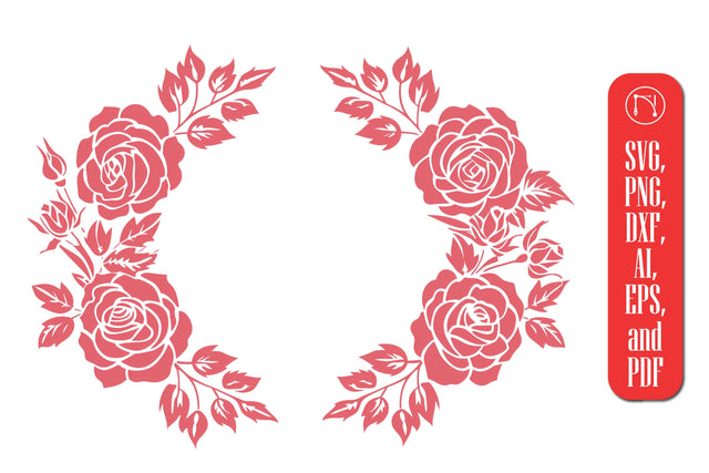 Cricut Rose wreath name sign SVG cut file SVG MD JOYNAL ABDIN 