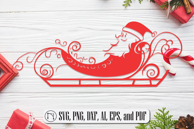 Cricut Santa's Sleigh SVG Cut File SVG MD JOYNAL ABDIN 