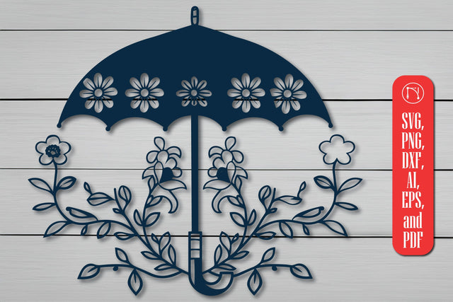 Cricut Umbrella with Flowers SVG Set SVG MD JOYNAL ABDIN 