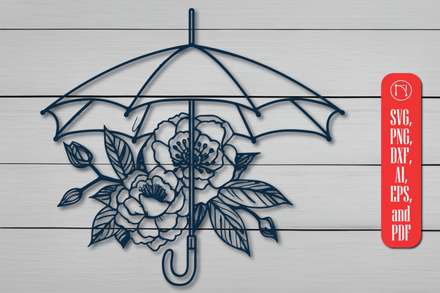 Cricut Umbrella with Flowers SVG SVG MD JOYNAL ABDIN 