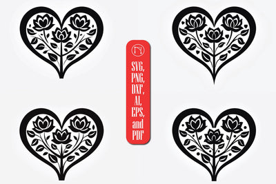 Cricut Valentine Floral Heart SVG Bundle SVG MD JOYNAL ABDIN 