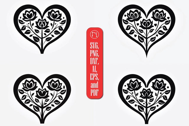 Cricut Valentine Floral Heart SVG Bundle SVG MD JOYNAL ABDIN 