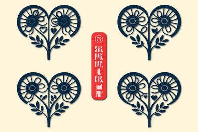 Cricut Valentine Floral Heart SVG Bundle SVG MD JOYNAL ABDIN 