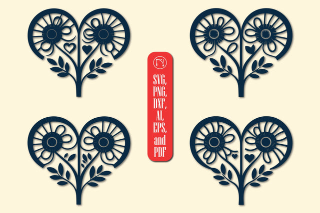 Cricut Valentine Floral Heart SVG Bundle SVG MD JOYNAL ABDIN 