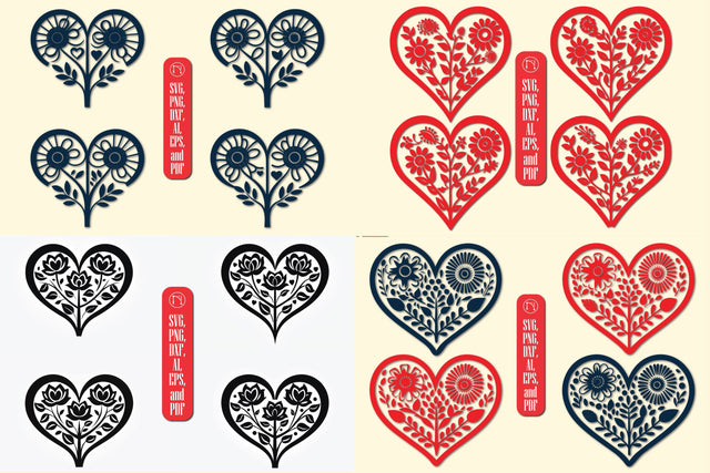 Cricut Valentine Floral Heart SVG Bundle SVG MD JOYNAL ABDIN 