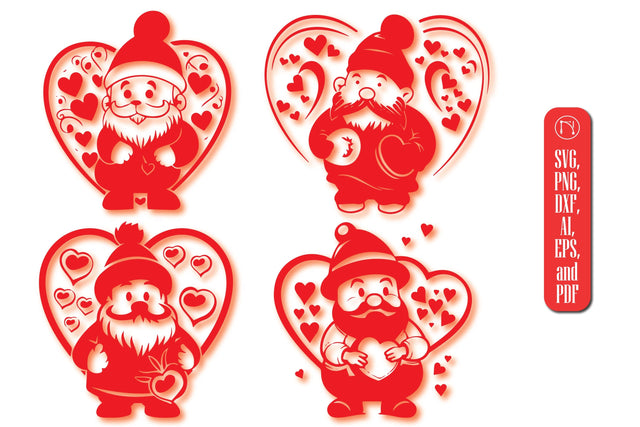 Cricut Valentine Gnome SVG Bundle SVG MD JOYNAL ABDIN 