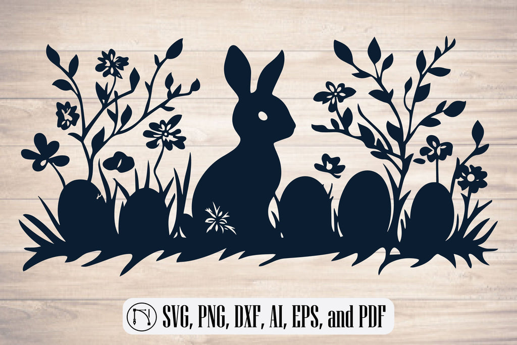 Cricut Wildflower Easter Bunny SVG Cut File - So Fontsy