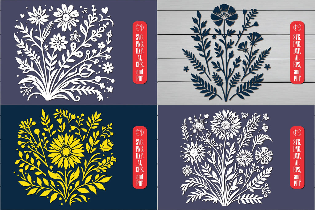 Cricut Wildflower Laser Cut SVG Bundle - So Fontsy