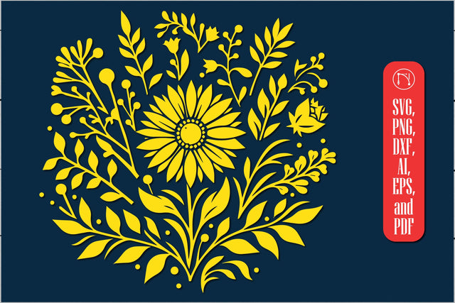 Cricut Wildflower Laser Cut SVG SVG MD JOYNAL ABDIN 