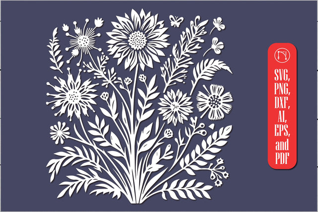 Cricut Wildflower Laser Cut SVG SVG MD JOYNAL ABDIN 