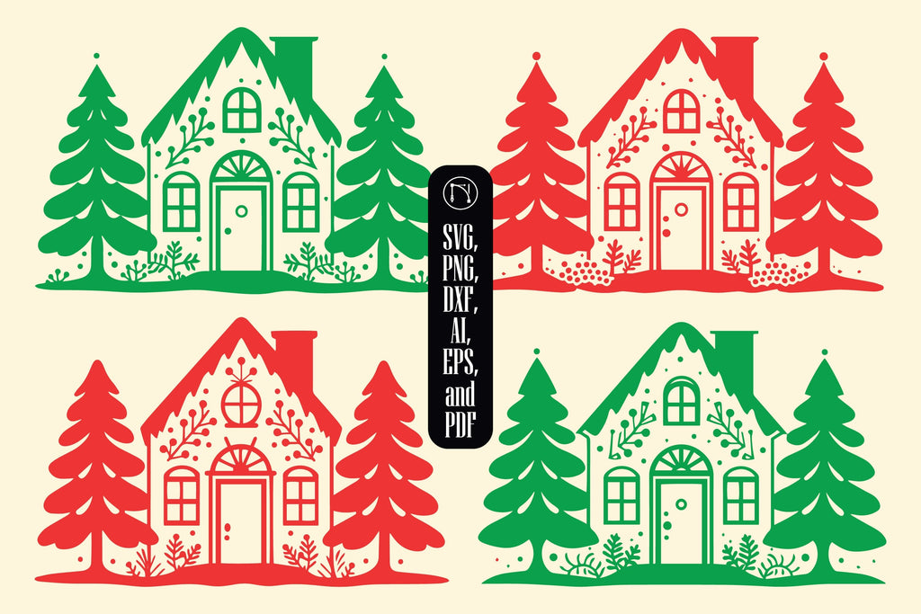 Cricutcut Christmas House SVG Bundle - So Fontsy