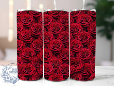 Crimson Red Roses 20oz Tumbler, Crimson Red Roses, Red Roses Tumbler, Crimson Roses, Rose Tumbler, Floral Tumbler, 20oz Tumbler, Tumbler Wrap Sublimation ToriDesigns 
