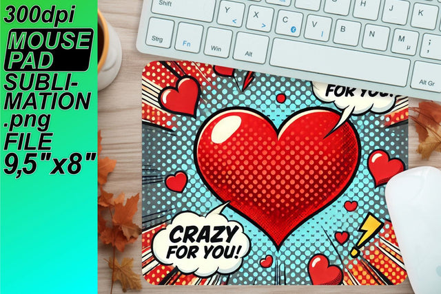Crisp and clear mouse pad designs, elevate your craft! , 3D Heart Sublimation HoodArtCraft 