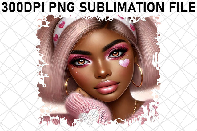 Crisp and vibrant PNG files, enhance your work! , Love Girl Sublimation afrosvg 