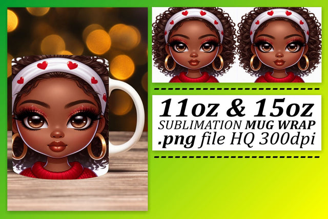Crisp designs for mugs, stand out from the crowd! , Love Girl Sublimation afrosvg 