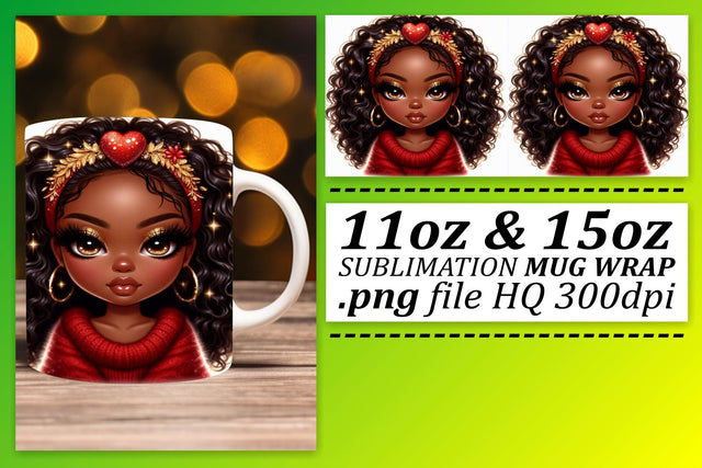 Crisp designs for mugs, stand out from the crowd! , Love Girl Sublimation afrosvg 