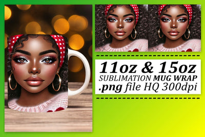 Crisp mug wrap PNGs, perfect for any occasion! , Love Girl Sublimation afrosvg 
