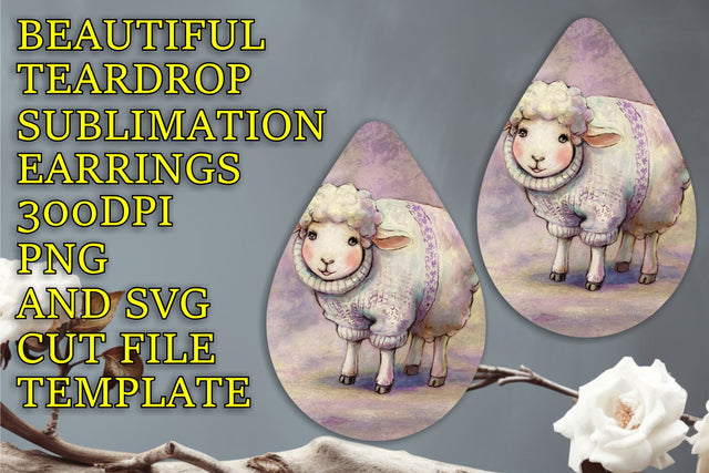 crisp PNG design, Creative sublimation template for earrings, Animals Sublimation HoodArtCraft 