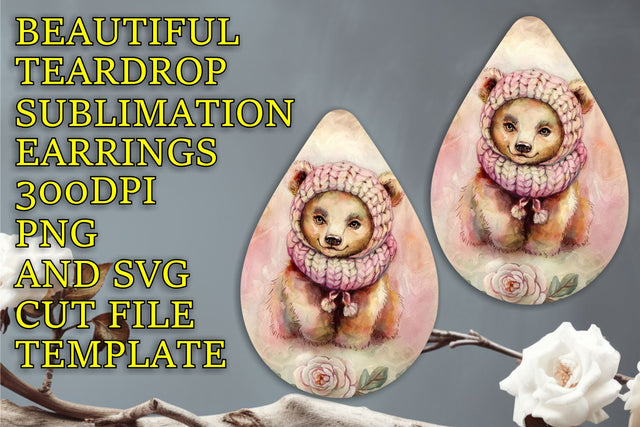crisp PNG download, Unique sublimation design for earrings, Animals Sublimation HoodArtCraft 
