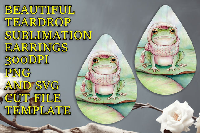 crisp printable PNG, Creative teardrop earrings file, Animals Sublimation HoodArtCraft 