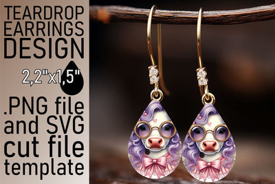 crisp sublimation template! , Teardrop earrings design, Valentines Sublimation afrosvg 