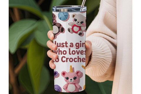 Crochet Amigurumi Animals Tumbler Wrap Sublimation DesignSVG 
