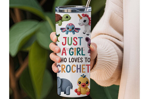 Crochet Amigurumi Animals Tumbler Wrap Sublimation DesignSVG 