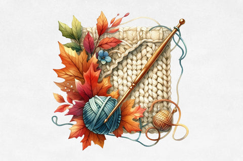Crochet Autumn Sublimation Clipart Sublimation SVGista 